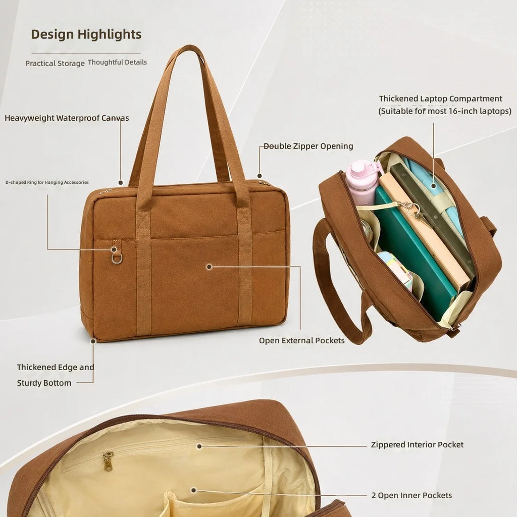 14-inch Polyester Laptop Bag Single-Shoulder Tote Large Capacity Compatible with Apple MacBook 133 Protective Case Included