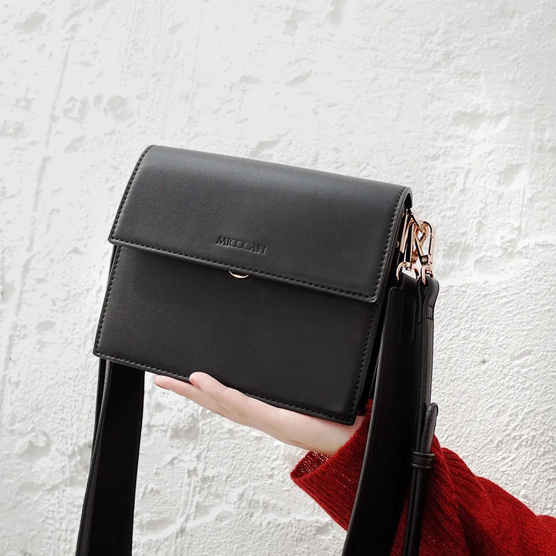 2019 New Spring/summer Small square Bag Double Compartment PU Organ Bag Wide Shoulder Strap Cross-body Ins Super Hot Sale Bag