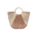2022 Factory Price Direct Summer Travel Beach Ladies Half Moon Shape Large Capacity Portable Straw Bag