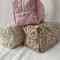 2022 Ladies High Quality Cotton Flora Quilted Cosmetic Bag