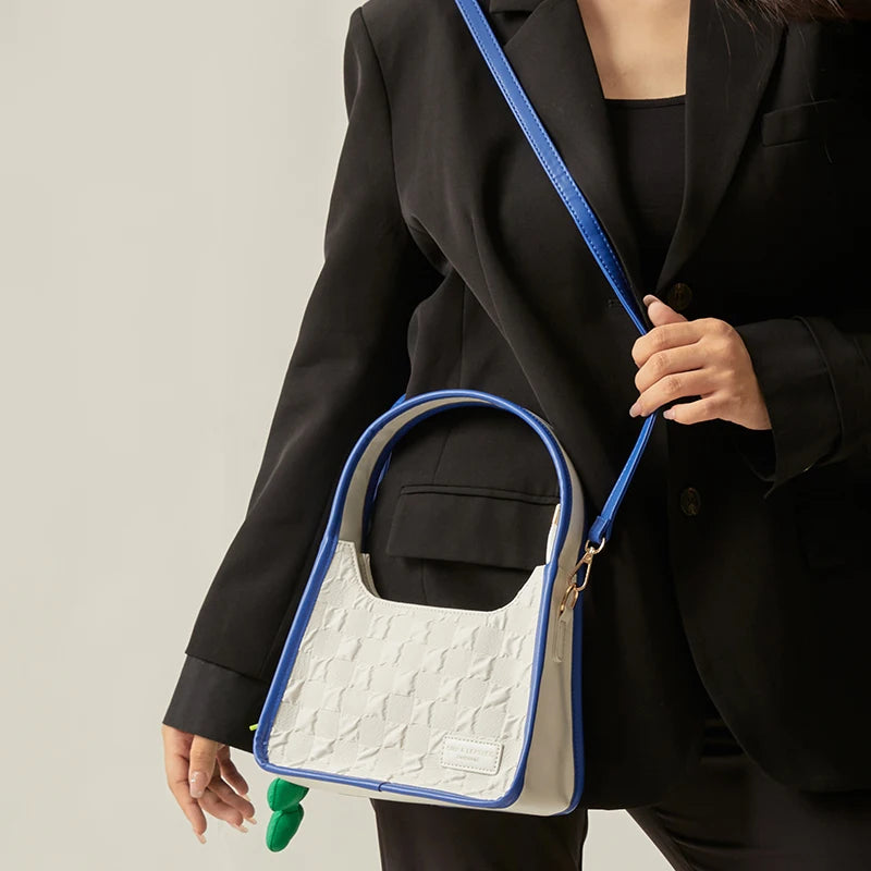 2022 New Casual Plaid Horizontal square Handbag Women Shoulder Bag