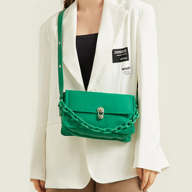 2022 New Design square Casual Fashion Retro Green Underarm Bag Women's Shoulder Bag