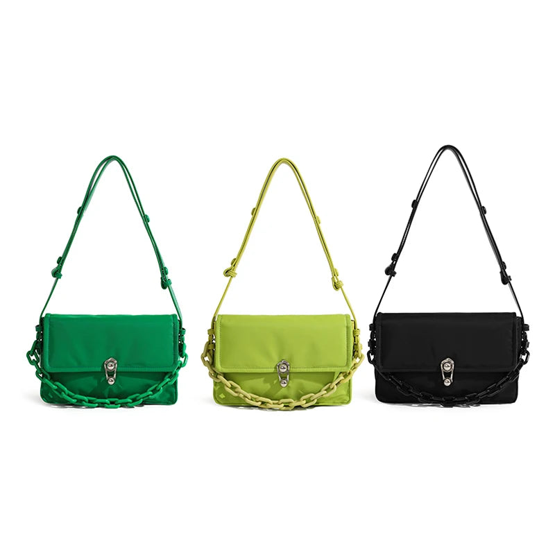 2022 New Design square Casual Fashion Retro Green Underarm Bag Women's Shoulder Bag
