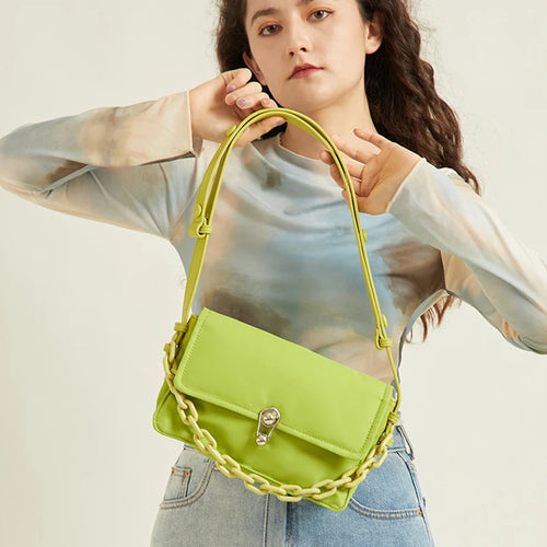 2022 New Design square Casual Fashion Retro Green Underarm Bag Women's Shoulder Bag