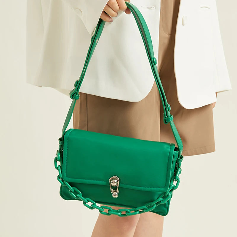 2022 New Design square Casual Fashion Retro Green Underarm Bag Women's Shoulder Bag