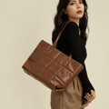 2022 New Rhombus Embroidery Large Capacity Down Feather Tote Bag Fashion Underarm Handbag Ladies