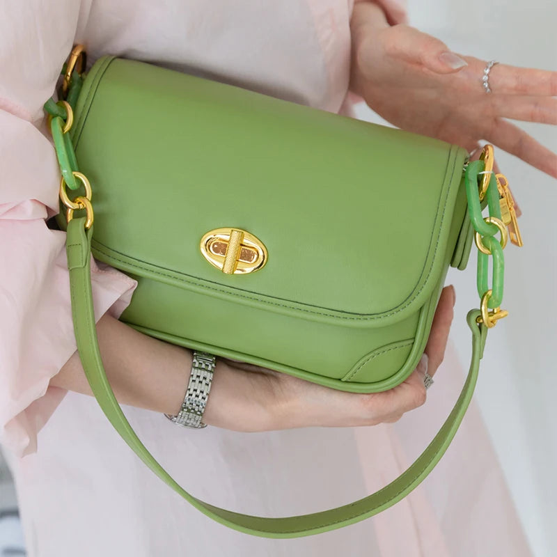 2023 New Chain Splicing Candy Color Women's Crossbody Underarm Bag
