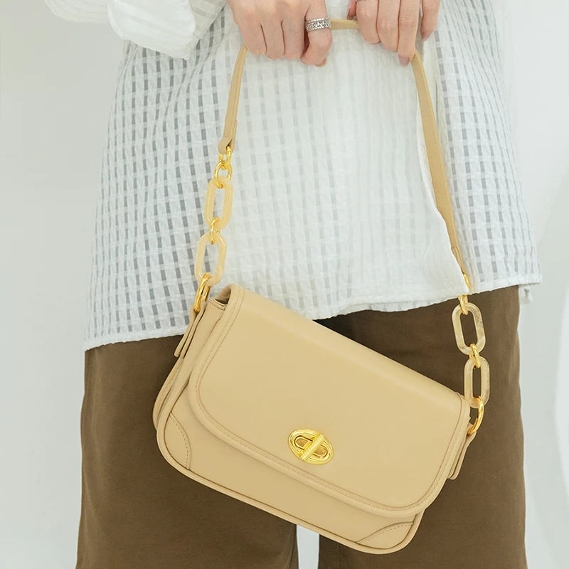 2023 New Chain Splicing Candy Color Women's Crossbody Underarm Bag