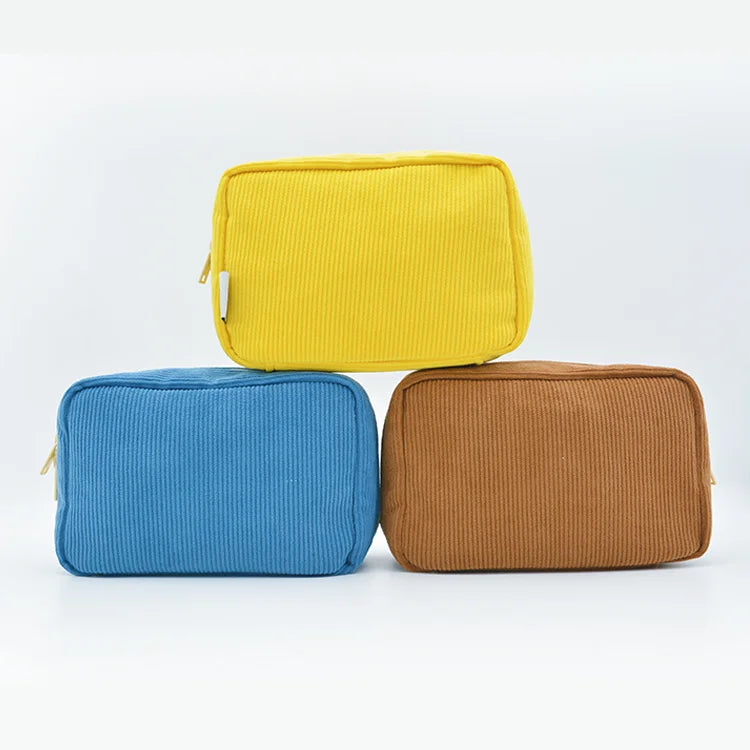 2023 New Design High Quality Corduroy Cosmetic Bag Travel Clutch Bag