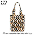 2023 New Fashion Large Symbole Embroidered Tote Bag Geometric Patterned Woven Knit Bag