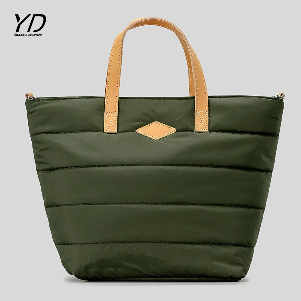 2024 High Quality Add Custom logo Puffer Shoulder Bag Shopping Travel Handbag Crossbody Cloud Puffer Women Quilted Tote Bag