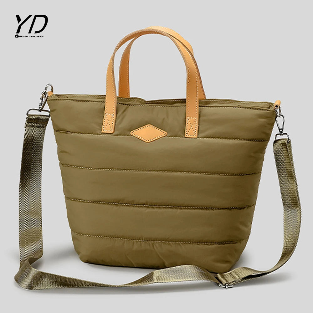 2024 High Quality Add Custom logo Puffer Shoulder Bag Shopping Travel Handbag Crossbody Cloud Puffer Women Quilted Tote Bag
