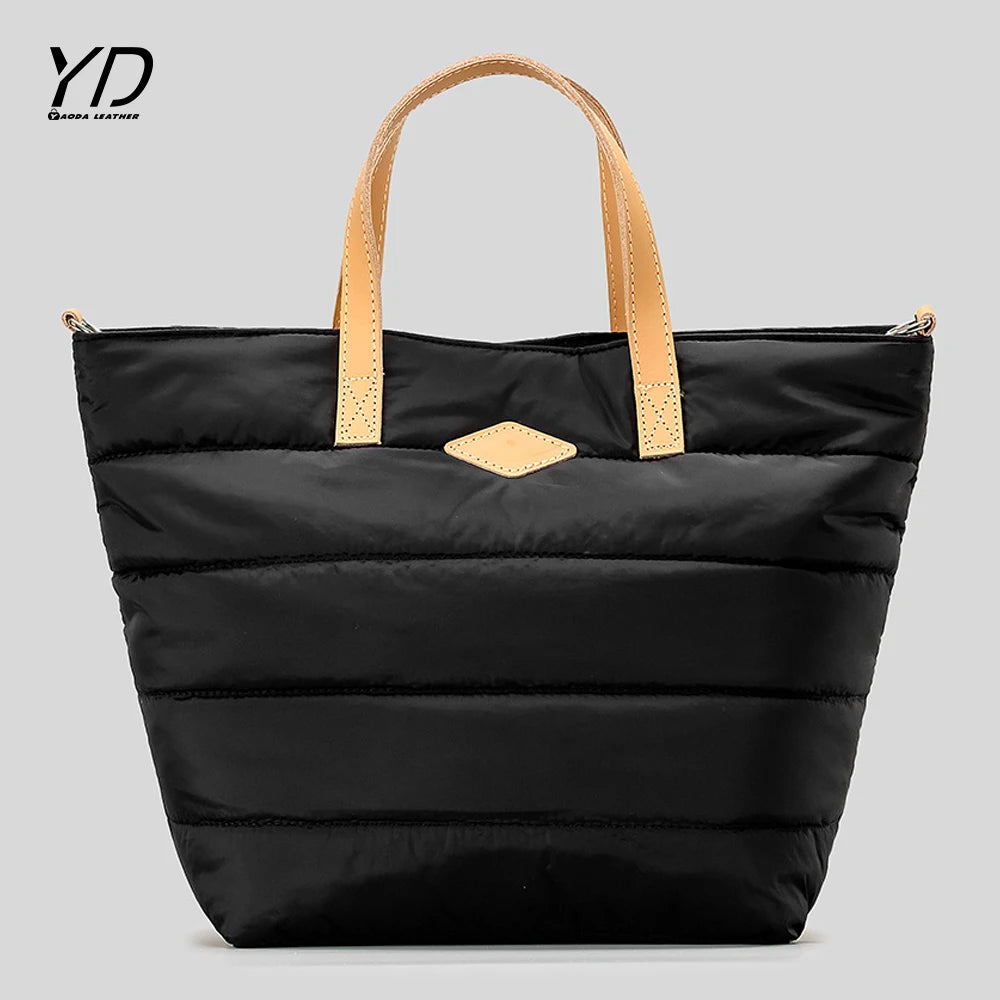 2024 High Quality Add Custom logo Puffer Shoulder Bag Shopping Travel Handbag Crossbody Cloud Puffer Women Quilted Tote Bag