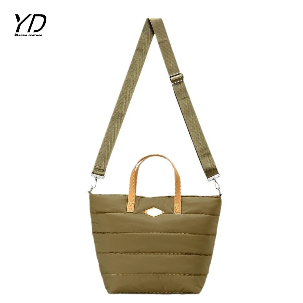 2024 High Quality Add Custom logo Puffer Shoulder Bag Shopping Travel Handbag Crossbody Cloud Puffer Women Quilted Tote Bag