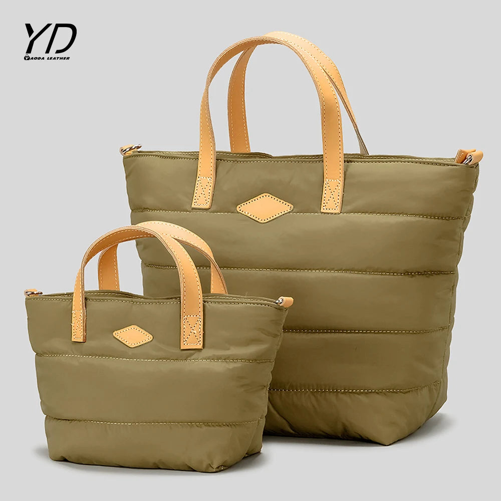 2024 High Quality Add Custom logo Puffer Shoulder Bag Shopping Travel Handbag Crossbody Cloud Puffer Women Quilted Tote Bag