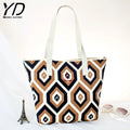 2024 New Arrival Contrasting Ripple Knitted Shoulder Bag Large Capacity Handbag