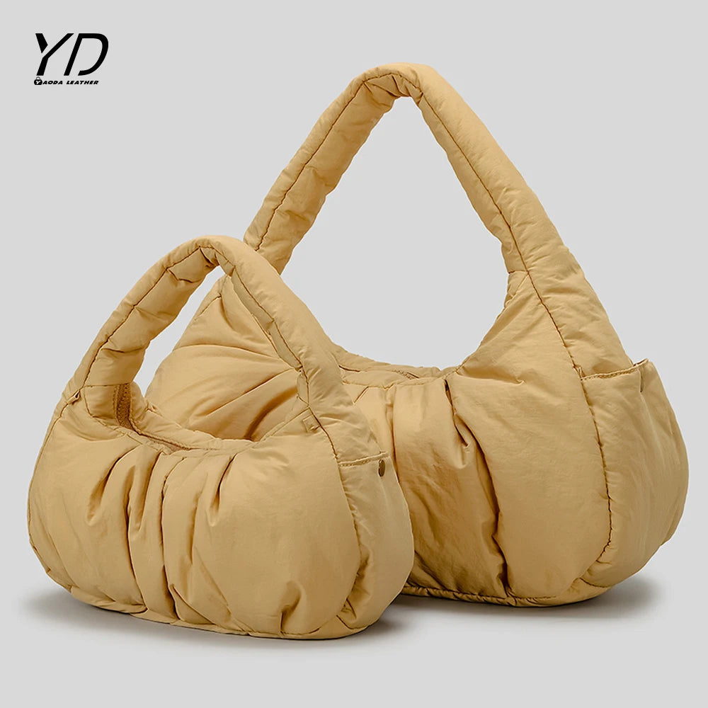 2024 New Puffy Handbag Puffer Cloud Shoulder Bag Tote Bag Women Quilted Puffer Bag Custom Logo