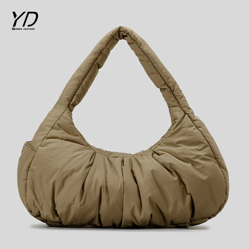 2024 New Puffy Handbag Puffer Cloud Shoulder Bag Tote Bag Women Quilted Puffer Bag Custom Logo