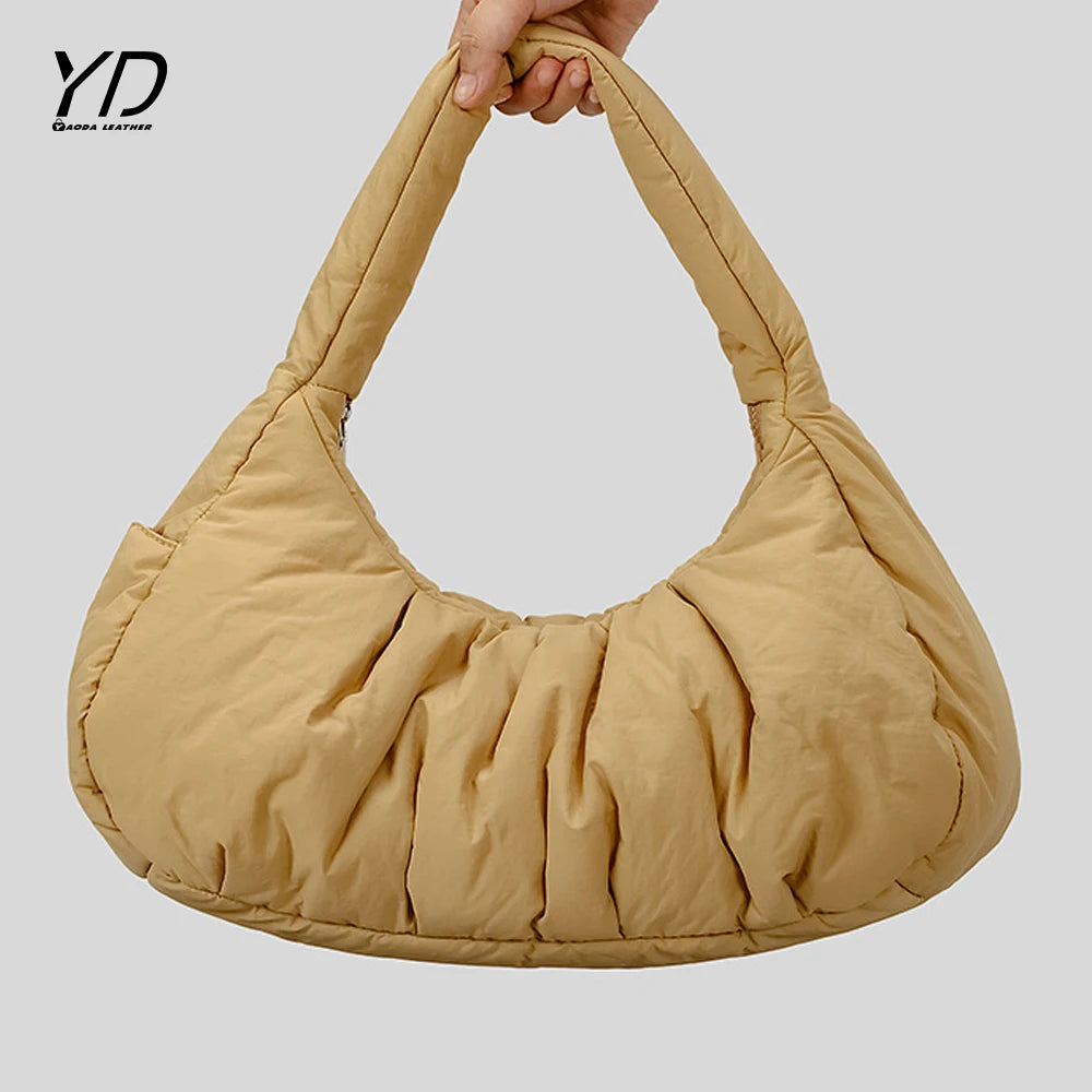 2024 New Puffy Handbag Puffer Cloud Shoulder Bag Tote Bag Women Quilted Puffer Bag Custom Logo