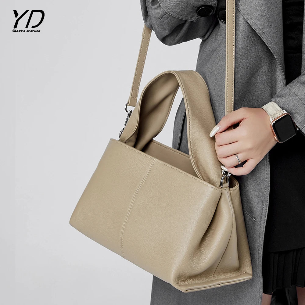 2024 OEM Custom logo Luxury Genuine Leather Women's Shoulder Bags Classy Lady Handbags With High Quality