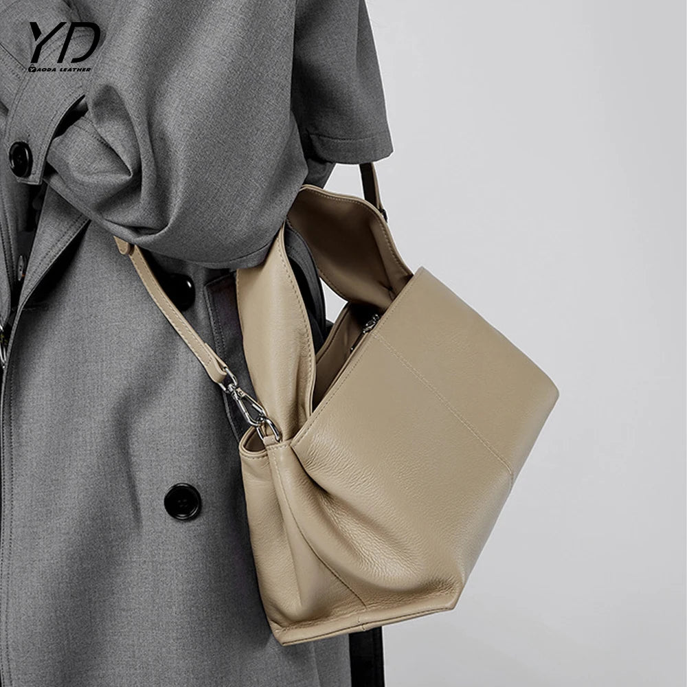 2024 OEM Custom logo Luxury Genuine Leather Women's Shoulder Bags Classy Lady Handbags With High Quality