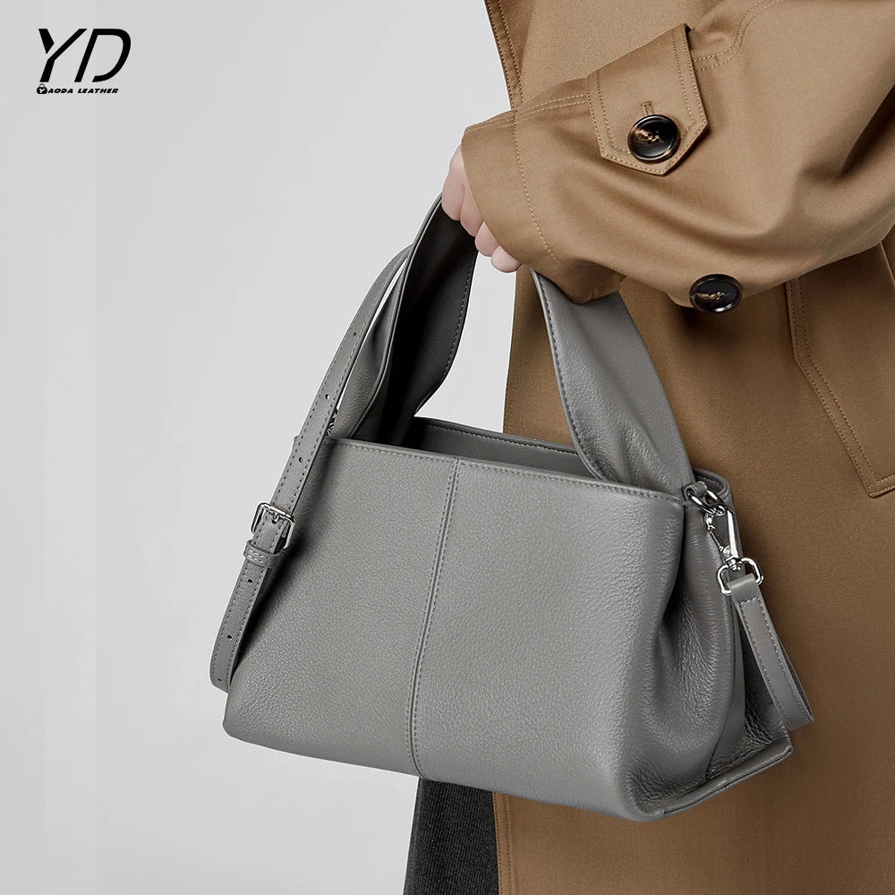 2024 OEM Custom logo Luxury Genuine Leather Women's Shoulder Bags Classy Lady Handbags With High Quality