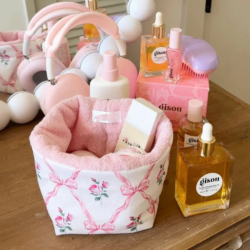 2024 Trendy Cotton Floral Travel Bag Handmade Cosmetics Storage Prettiest Organizers