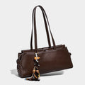2025 Autumn Winter New Saddle Shape Women's Large Capacity Casual Fashion Versatile Zipper PU Leather Single Polyester