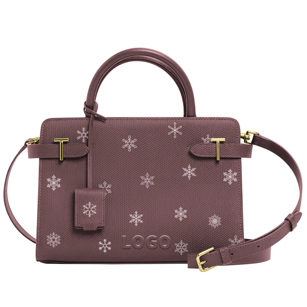 2025 Christmas Promoting Spray Printing Cartoon Patterns Ladies Handbags Custom Logo Pu Leather Hand Bag