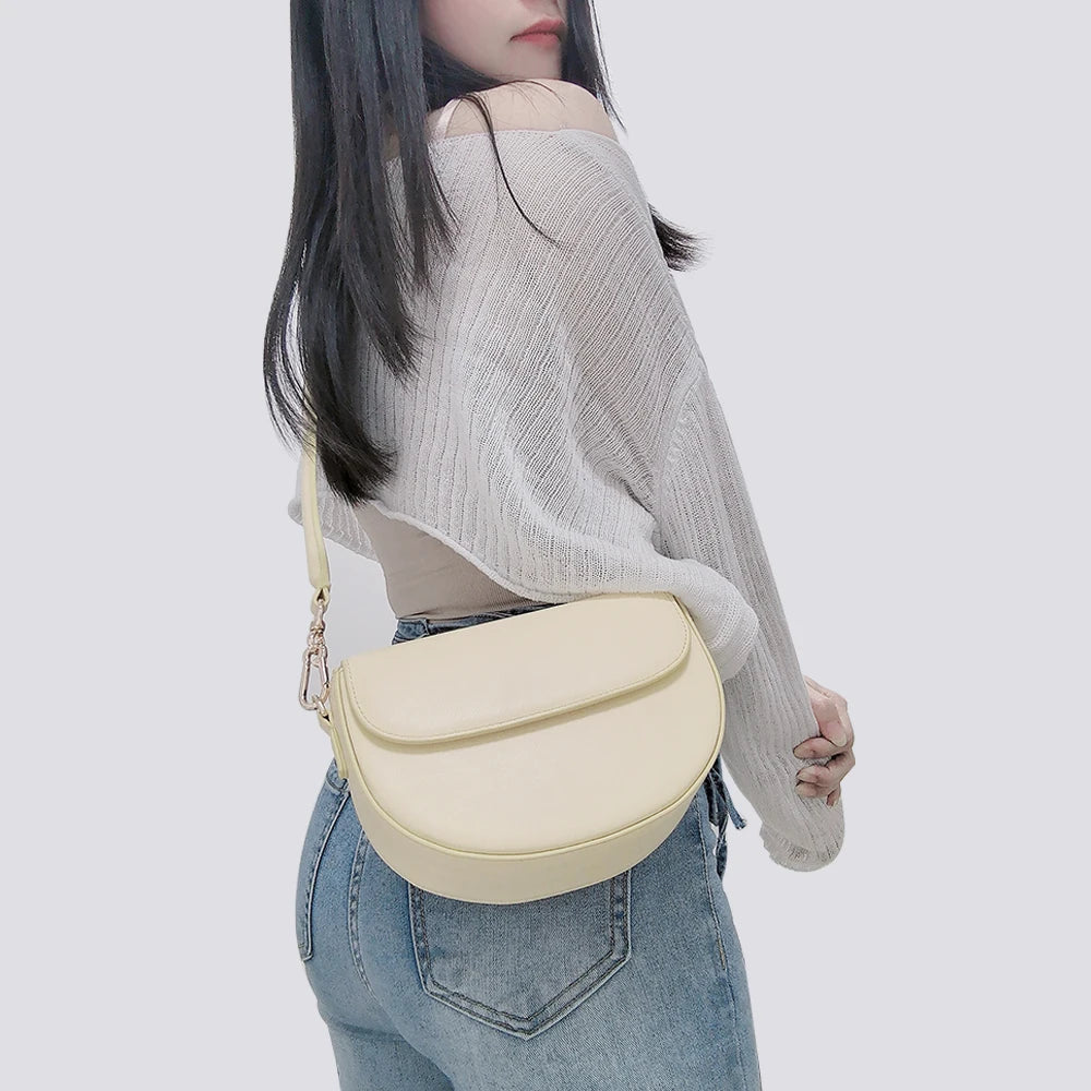 2025 Customized Retro High Quality Women's Shoulder Bag Fashion Saddle Bag with Different Bag Strap