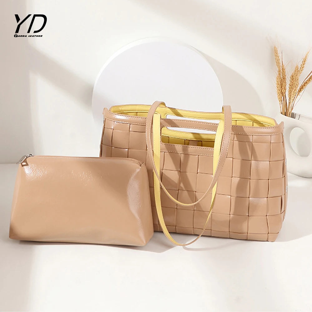 2025 Customized Women's Bag Large Capacity Fashionable Woven Shoulder Bag
