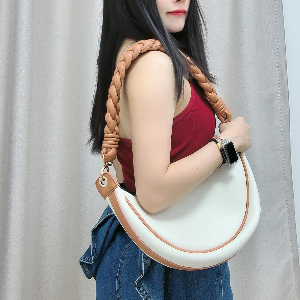 2025 New Arrival Good Quality Pu Leather Underarm Bag Handbag with Different Bag Strap