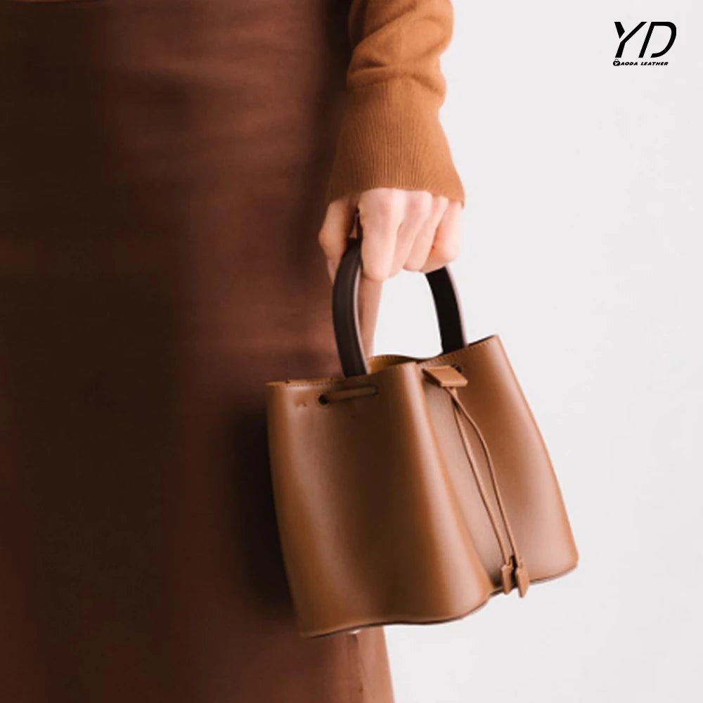 2025 New Arrival Women's Bag Fashionable Elegant Turkish Pleated Drawstring Bucket Bag