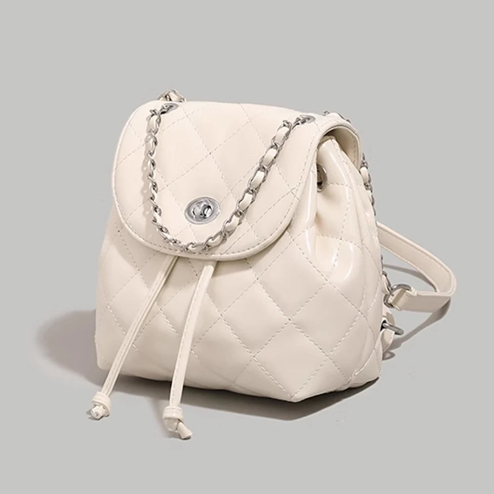 2025 New Design Lingge Chain Backpack for Women 2025 New Summer Silver Women's Backpack