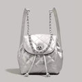 2025 New Design Lingge Chain Backpack for Women 2025 New Summer Silver Women's Backpack