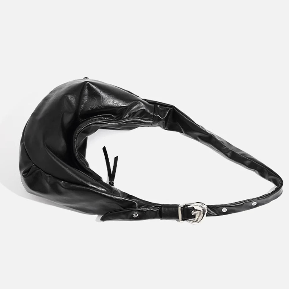 2025 New Fashion Black Retro Dumpling Bag Women's Large Capacity Crossbody Bag