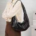 2025 New Fashion Black Retro Dumpling Bag Women's Large Capacity Crossbody Bag