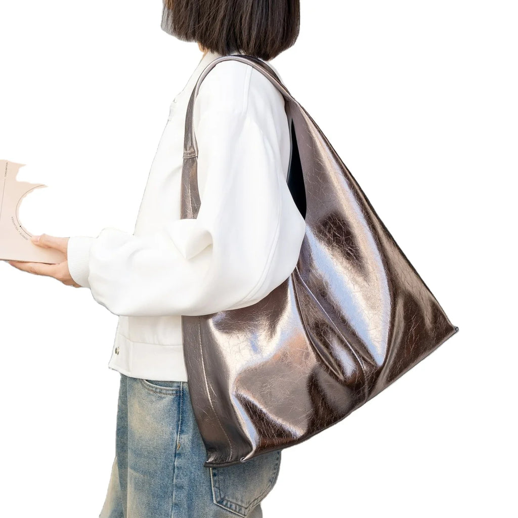 2025 New Genuine Leather Women's Shoulder Bags Large Capacity Tote Bags Design Fashion High Quality Cowhide Ladies Handbags
