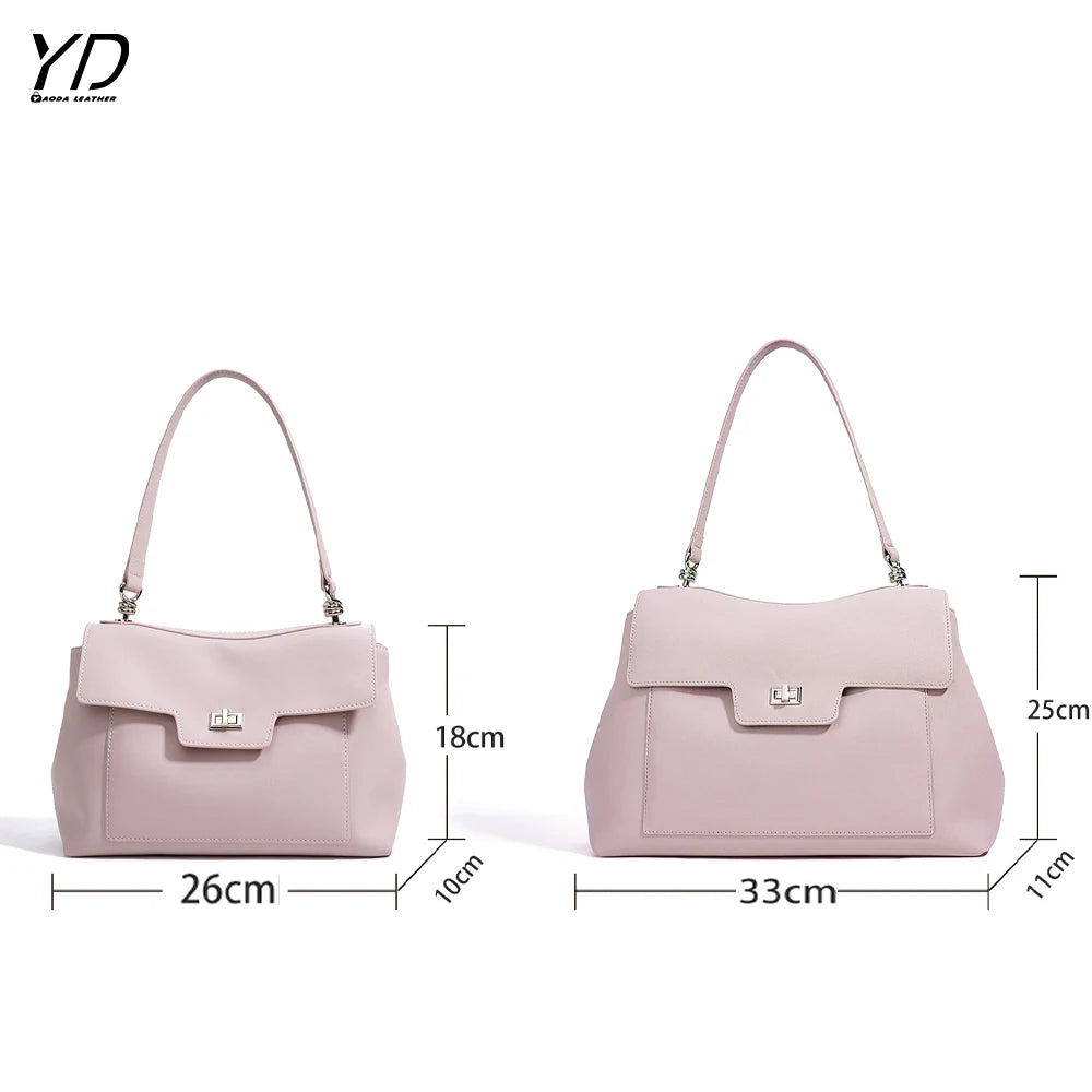 2025 New Genuine Leather Women's Shoulder Bag Underarm Bag Casual Fashion High Quality Cowhide Ladies Bag