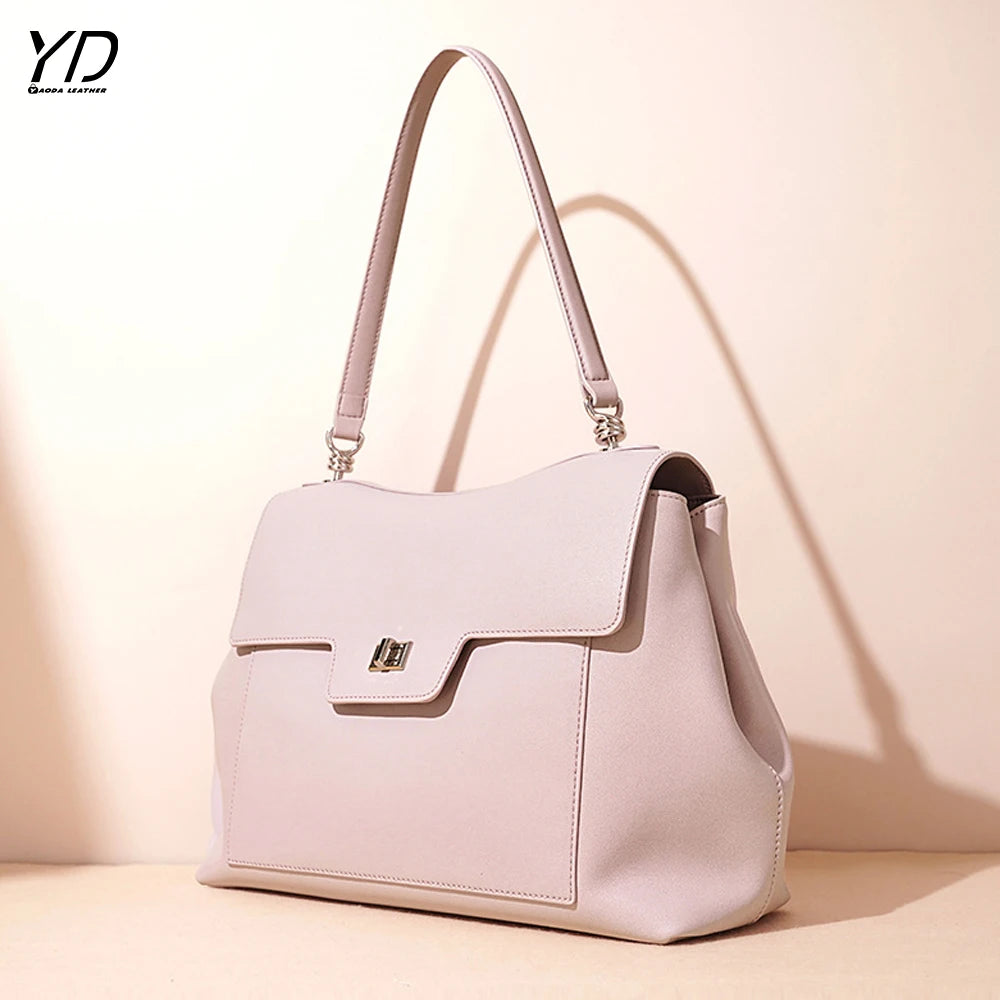 2025 New Genuine Leather Women's Shoulder Bag Underarm Bag Casual Fashion High Quality Cowhide Ladies Bag