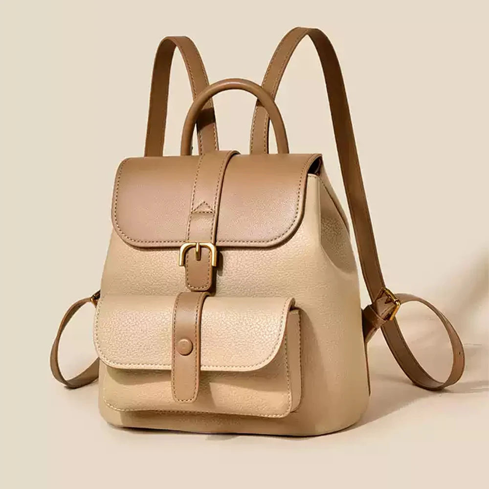 2025 New Large Capacity Travel Backpack Lightweight Leisure PU Leather Women's Bag