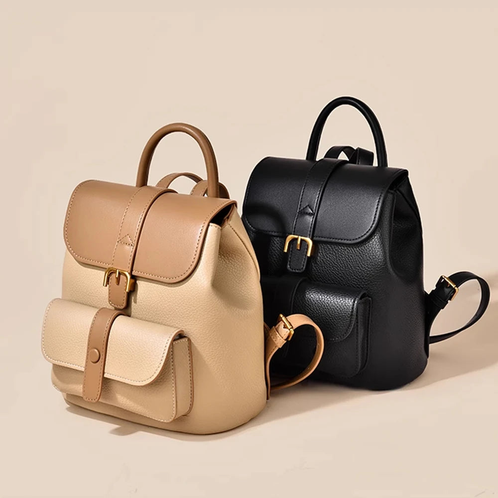 2025 New Large Capacity Travel Backpack Lightweight Leisure PU Leather Women's Bag