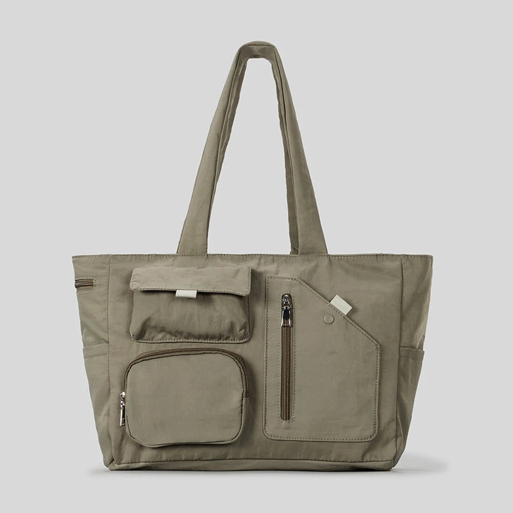2025 New Multi Pockets Waterproof Shoulder Bag Simple Large Capacity Handbag Crossbody Tote Bag