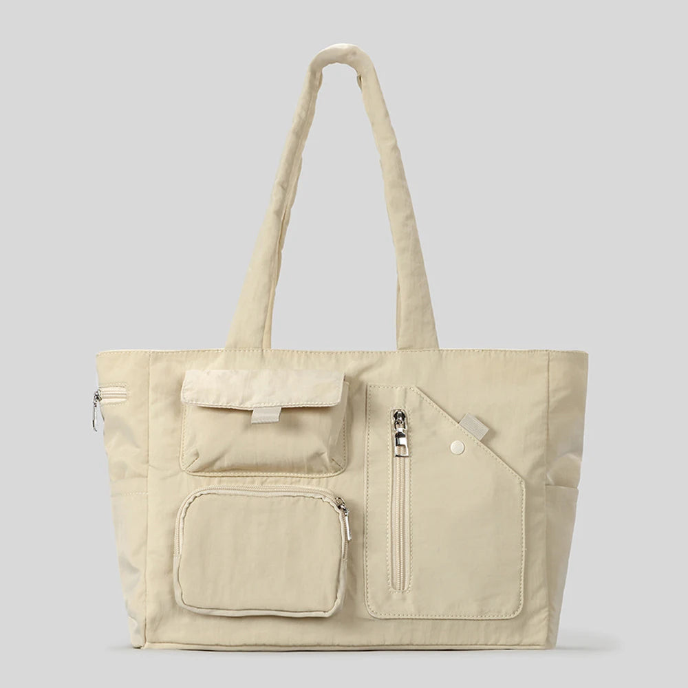 2025 New Multi Pockets Waterproof Shoulder Bag Simple Large Capacity Handbag Crossbody Tote Bag