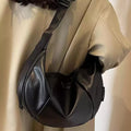 2025 New Trendy Casual Women's Armpit Bag Dumpling Zipper PU Leather and Textile Crossbody Bag
