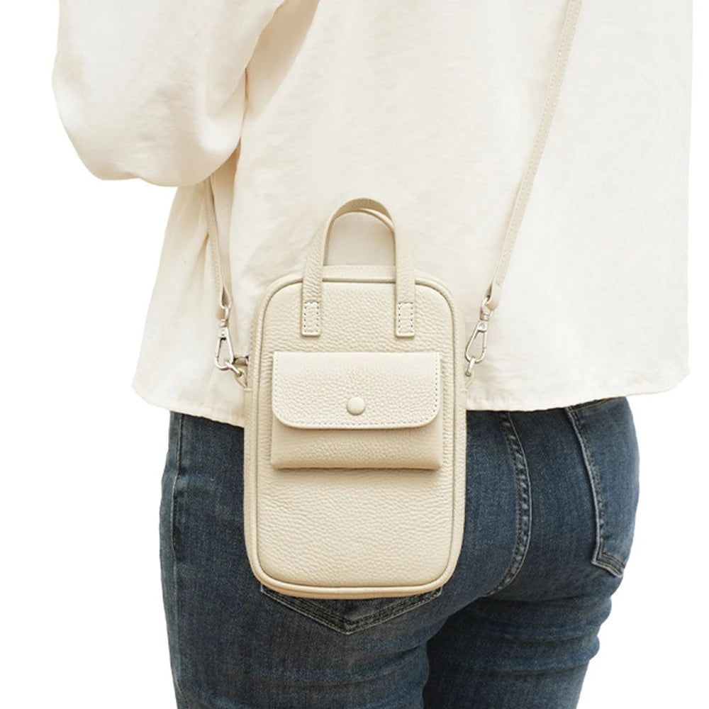 2025 New Women's Genuine Leather Crossbody Shoulder Bag Fashion Women's Shoulder Bags Small Shoulder Mobile Phone Purse