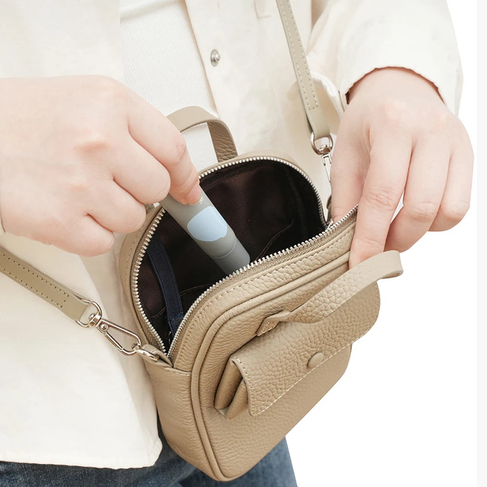 2025 New Women's Genuine Leather Crossbody Shoulder Bag Fashion Women's Shoulder Bags Small Shoulder Mobile Phone Purse