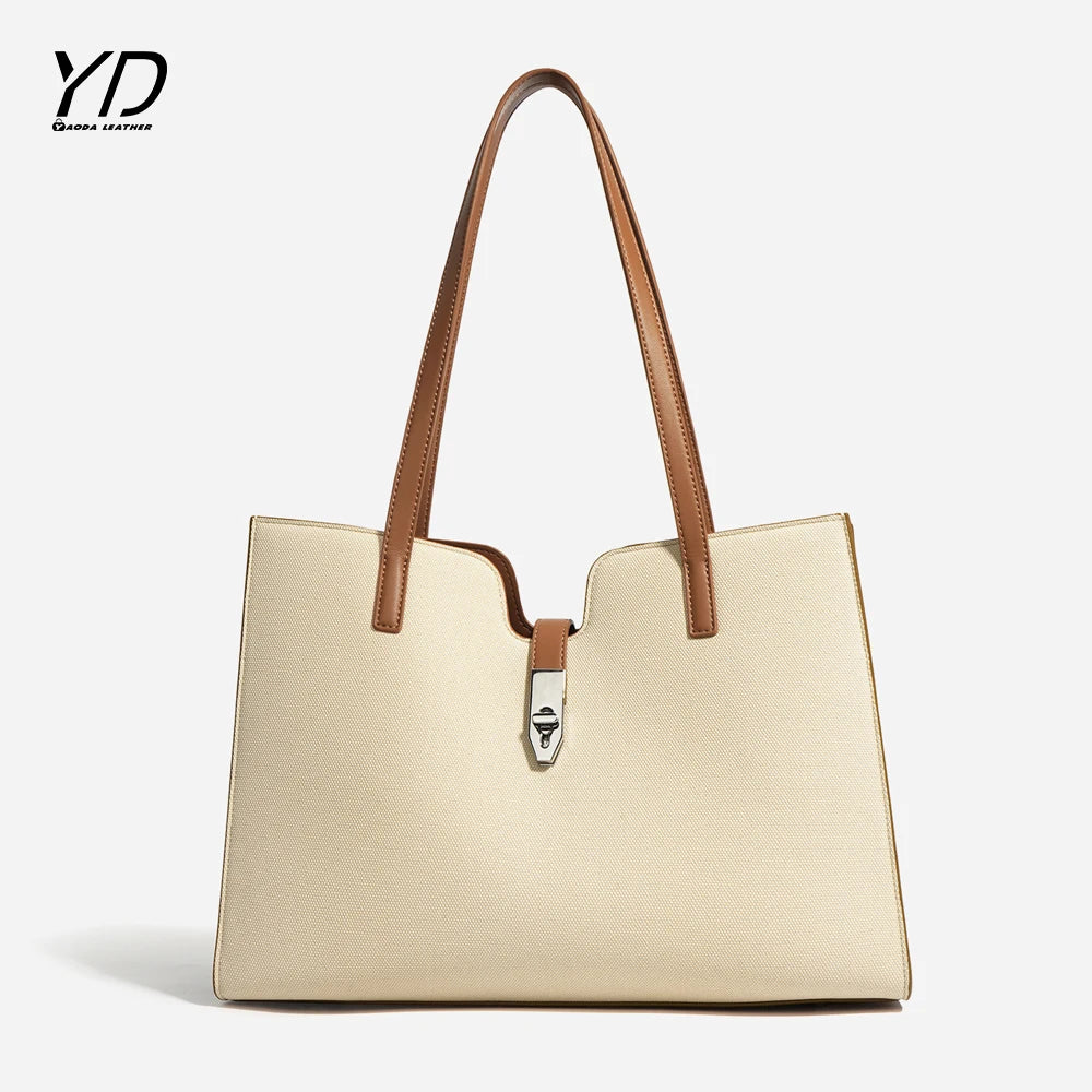 2025 Private Label Trendy Leather Ladies Tote Bags With Custom Printed Logo Large Capacity Tote Shoulder Bags