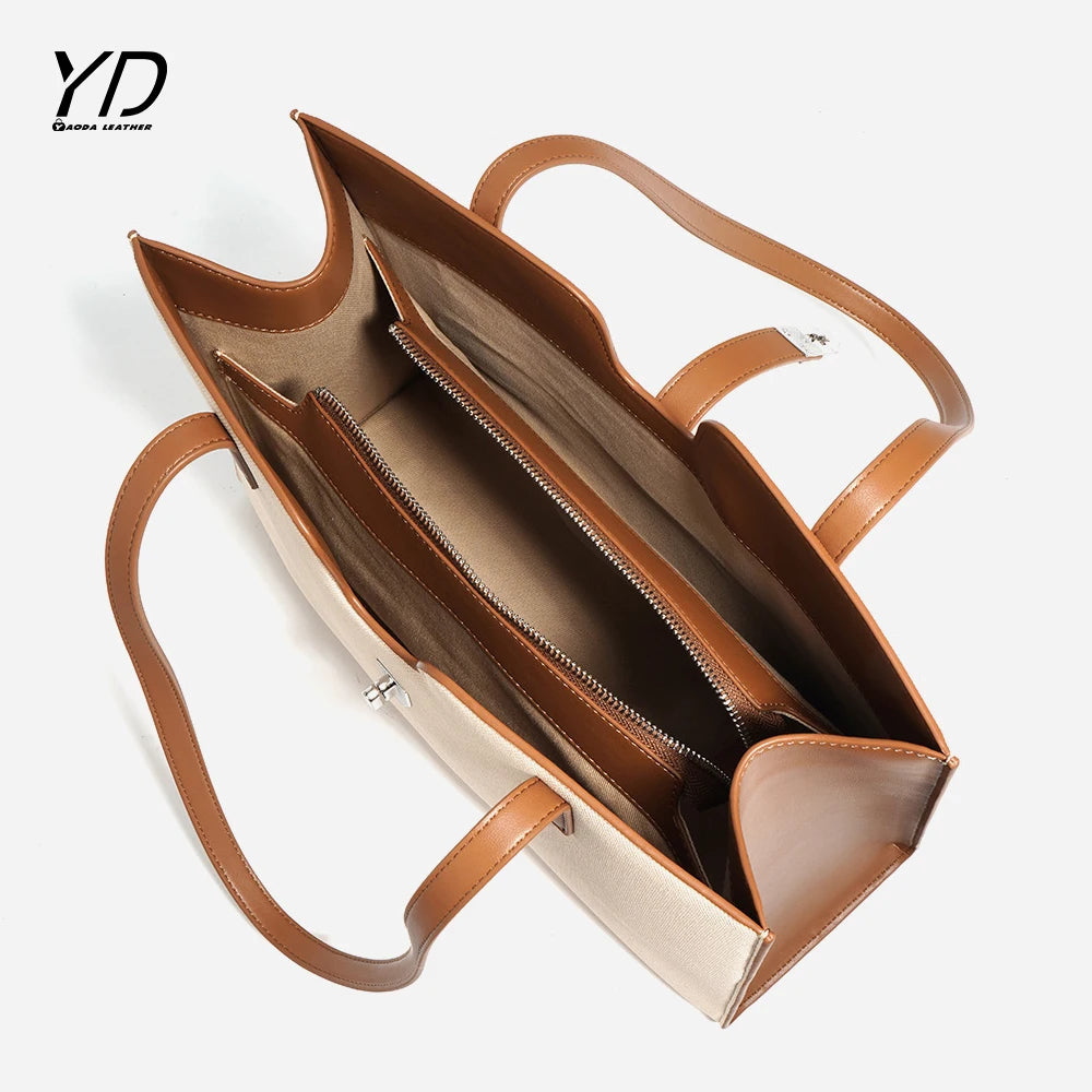2025 Private Label Trendy Leather Ladies Tote Bags With Custom Printed Logo Large Capacity Tote Shoulder Bags