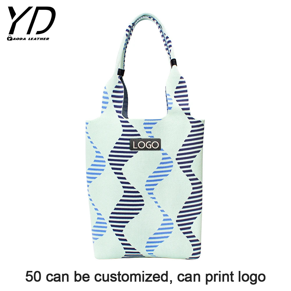 2026 Advanced Technology Holiday Shopping Handbag Custom Printed Eco Knit Tote Bag Shoulder Bag